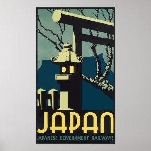 Pôster Estradas de ferro japonesas do governo de Japão,