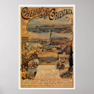 Poster estradas de ferro orientais dos 1890s ao viagem de