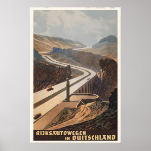Poster Estradas Nacionais na Alemanha Cartaz de Viagem Vi