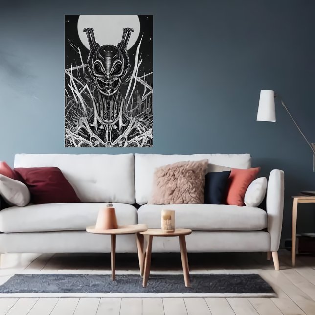 Poster Estranho retrato bizarro da alienígena | Arte AI (Criador carregado)