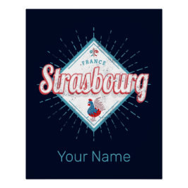 Pôster Estrasburgo Grand Est France Retro Rooster Vintage