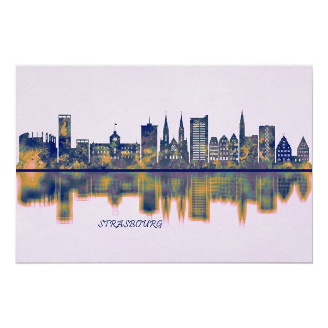 Pôster Estrasburgo Skyline (Frente)