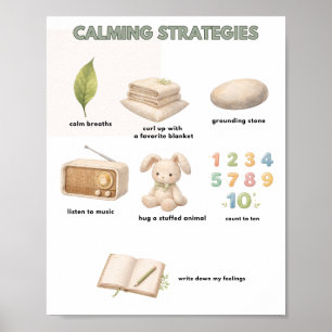 Poster Estratégias Calmantes do Bosque Silencioso