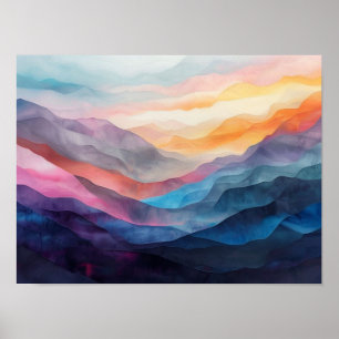 Poster Estratos Etéreos: Uma Paisagem Abstrata Multicamad