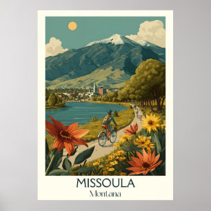 Poster estrebela do rio Vintage (Montana)