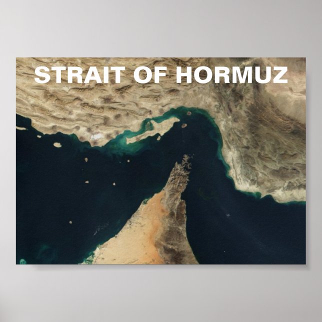 Pôster Estreito da imagem de satélite de Hormuz (Frente)