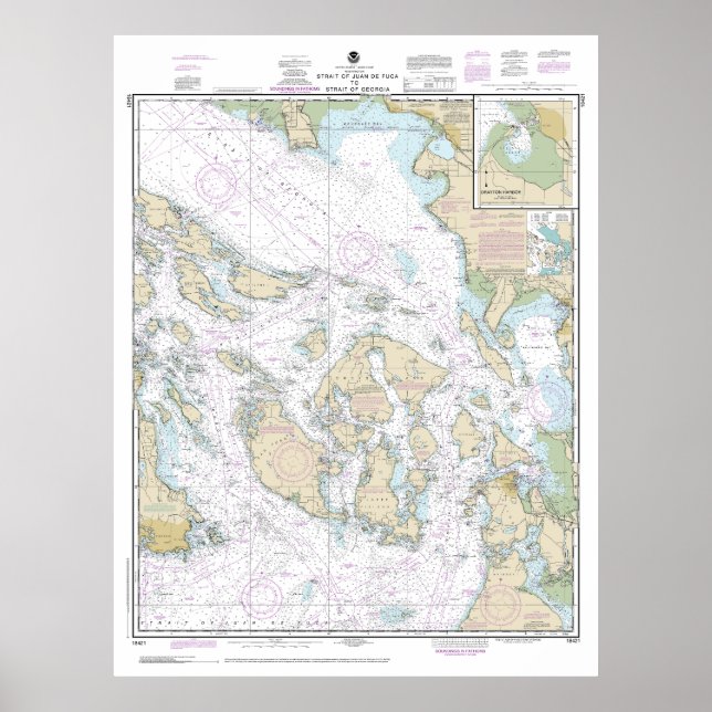 Poster Estreito de Juan de Fuca ao Estreito da Geórgia (Frente)