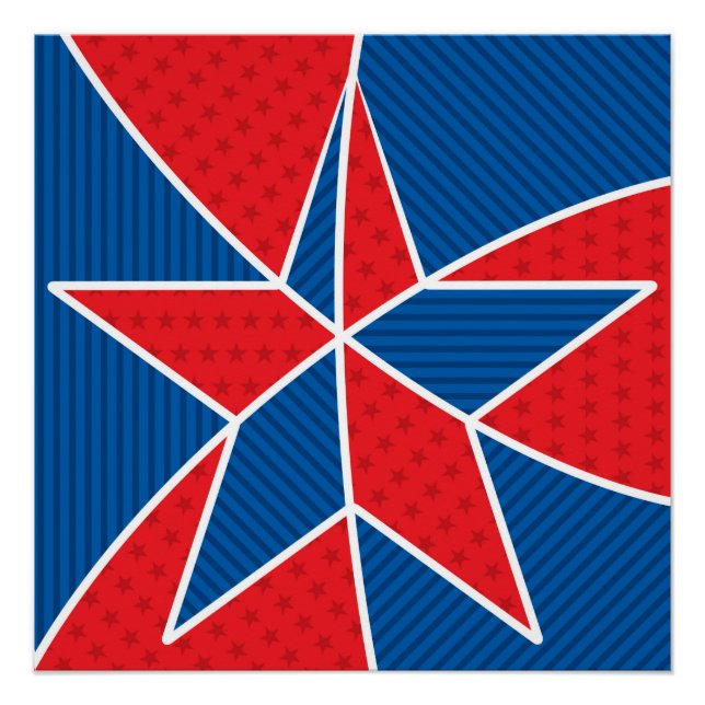 Pôster Estrela Americana Patriótica (Frente)