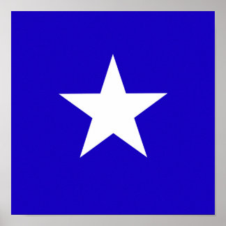 Poster Estrela azul sobre fundo branco