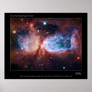 Poster Estrela bipolar que forma a nebulosa de Sharpless