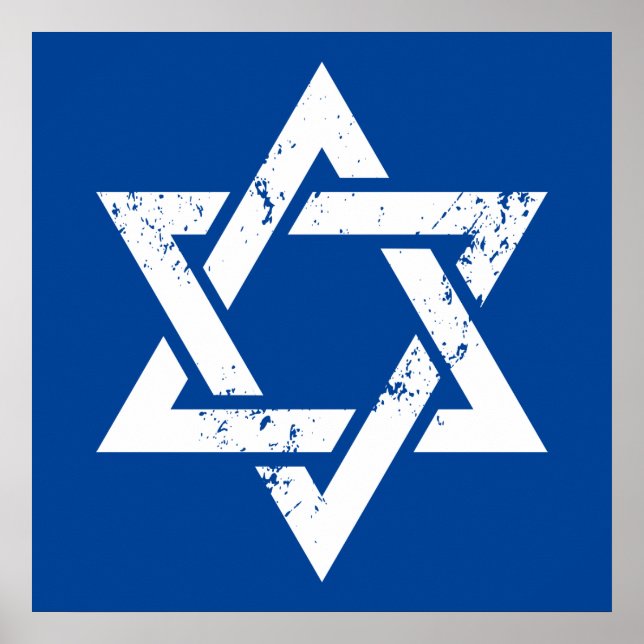 Pôster Estrela Branca Grunge de David (Frente)