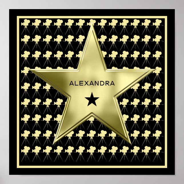 Poster Estrela de Cinema em Casa Nome Personalizado (Frente)