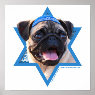 Pôster Estrela de David de Hanukkah - Pug