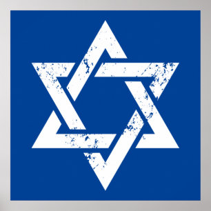 Pôster Estrela de David do branco do Grunge