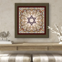 Estrela de David Elegant Vintage Damask Art Impres