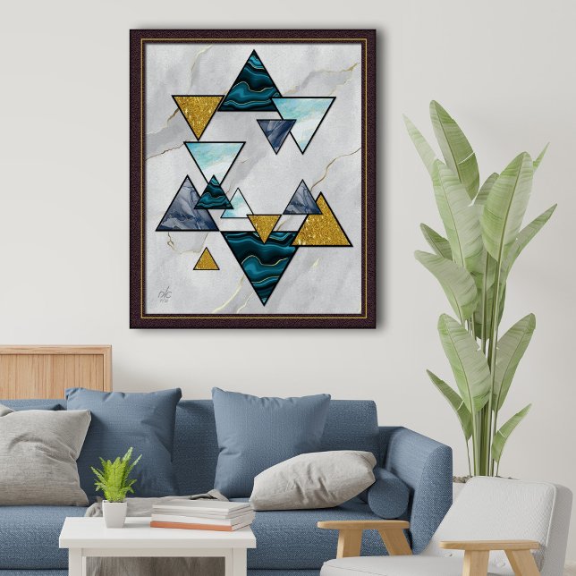 Poster Estrela de David - Magen David em Marble Giclée Ar (Criador carregado)