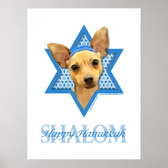 Pôster Estrela de Hanukkah de David - Chihuahua (Frente)