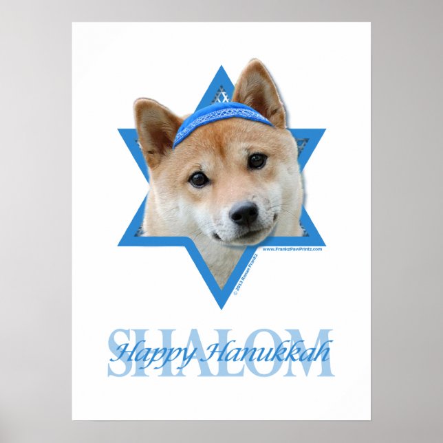 Poster Estrela de Hanukkah de David - Shiba Inu (Frente)