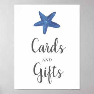 Poster Estrela do mar Cartões de Casamento Oceânico e S