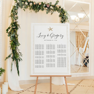 Poster Estrela do mar da areia que Wedding a carta