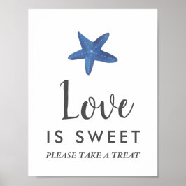 Poster Estrela do mar | Ocean Wedding Love Is Sweet Sign