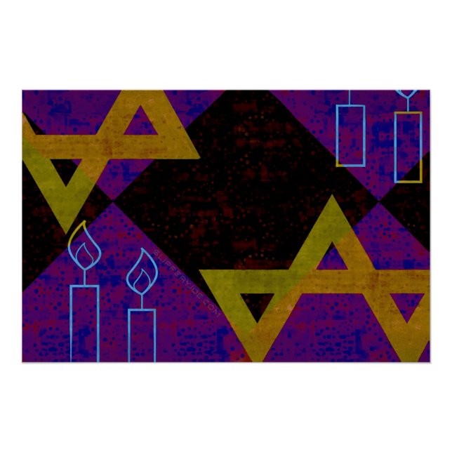 Pôster Estrela Feliz de Chanucá de SlipperyJoe de David m (Frente)