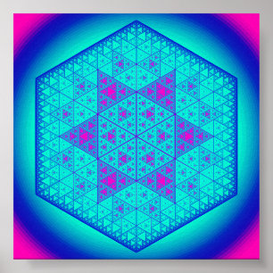 Poster Estrela hexágona do triângulo Sierpinski