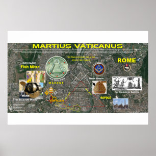 Poster Estrela marciana Map-2 do vaticano