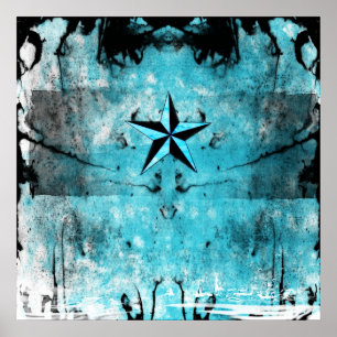 Poster Estrela Náutica Azul