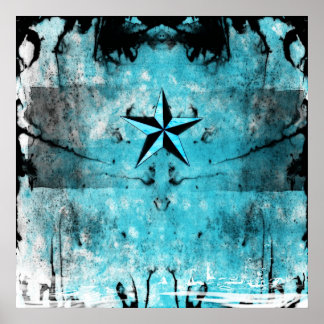 Poster Estrela Náutica Azul