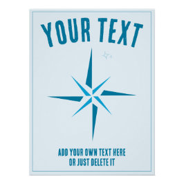 Pôster Estrela náutica. Rosa. Modelo de Presente de Marin