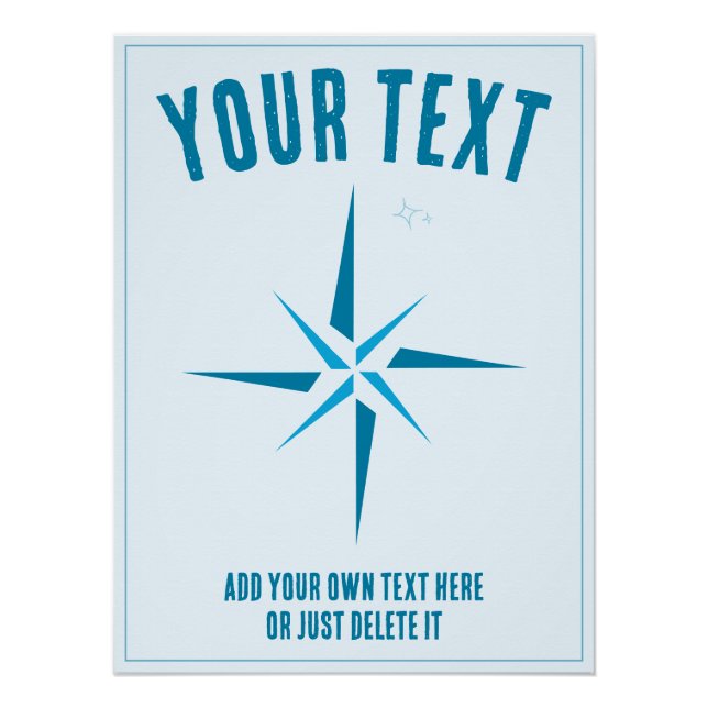 Pôster Estrela náutica. Rosa. Modelo de Presente de Marin (Frente)