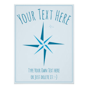 Pôster Estrela náutica. Rosa. Modelo de Presente de Marin