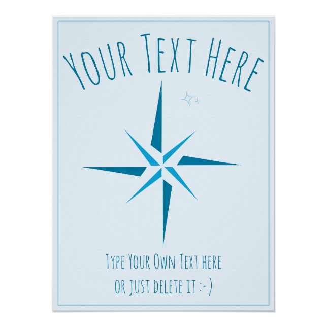 Pôster Estrela náutica. Rosa. Modelo de Presente de Marin (Frente)