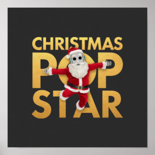 Poster Estrela Pop do Natal Cute & Colorido Feriado