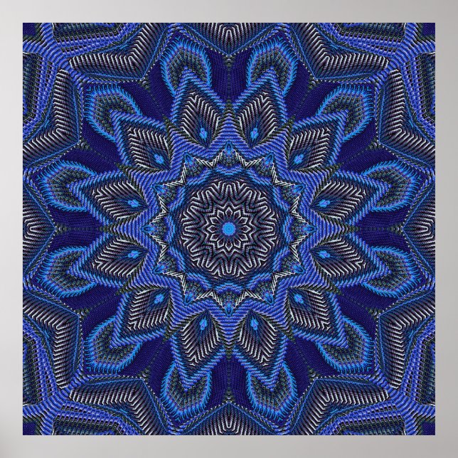Pôster Estrela Radiadora Azul Brilhante (Frente)