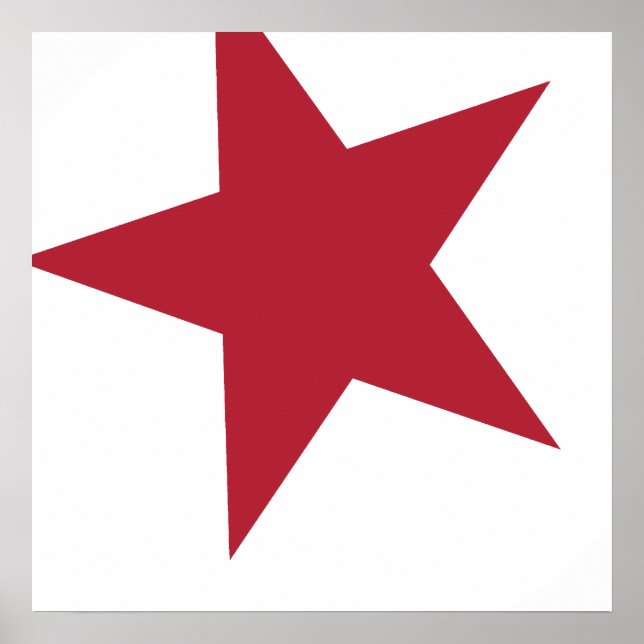 Poster Estrela vermelha e branca (Frente)
