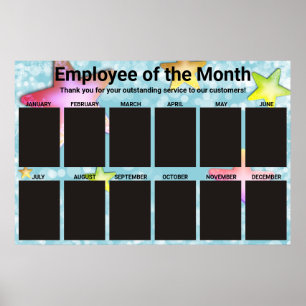 Poster estrelado do mês para fotos 4x6