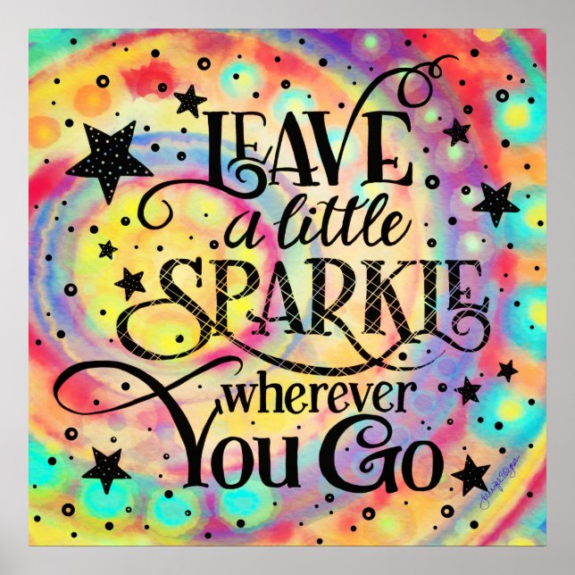 Poster Estrelas animadas deixam uma faísca (Frente)