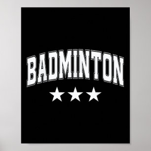 Poster Estrelas Badminton Tudo Branco Clic Retro Texto Un