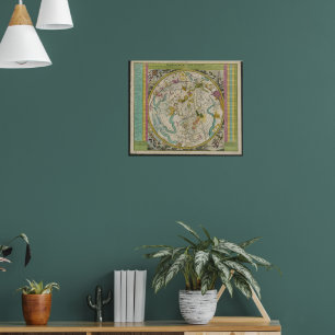 Poster Estrelas Coloridas do Céu Coreal Vintage, Mapa Atl