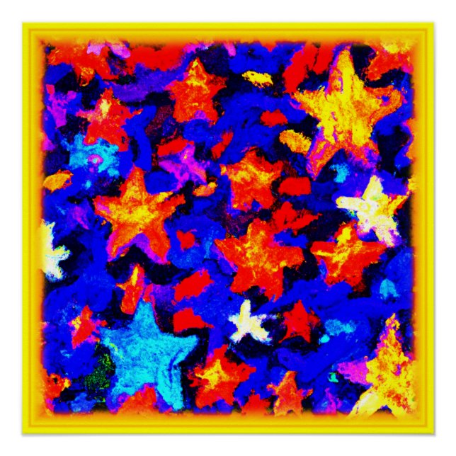 Pôster "Estrelas Coloridas Respiratórias". Comprar Agora (Frente)