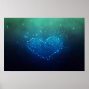 Poster Estrelas Coração-Dadas forma da noite