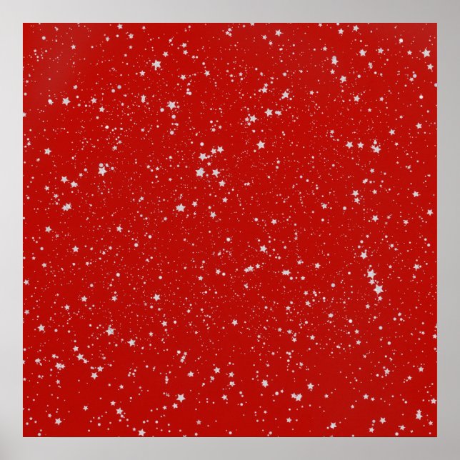 Pôster Estrelas de Brilho - Vermelho Prateado (Frente)