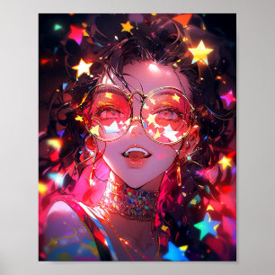 Poster Estrelas de Meninas de Anime