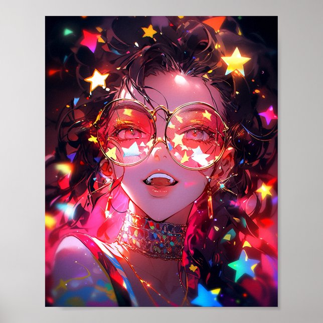 Poster Estrelas de Meninas de Anime (Frente)