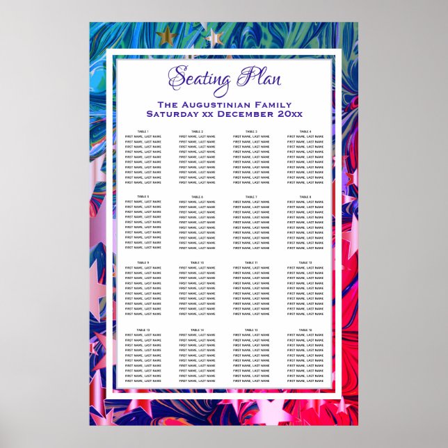 Poster Estrelas de Natal abstrato com 160 lugares (Frente)