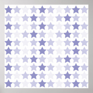Poster Estrelas de Ombre Azul Patriótica