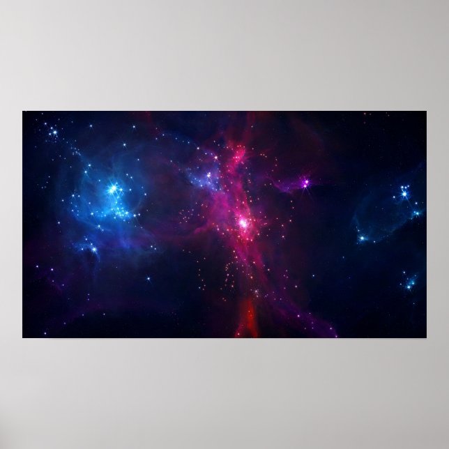 Poster Estrelas do Espaço Cósmico e Nebulosa (Frente)