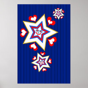 Poster Estrelas e corações